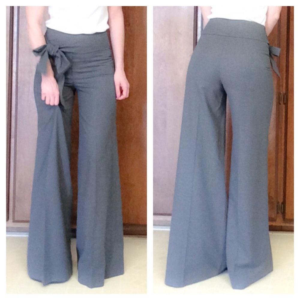 TALL Anthropologie Elevenses size 4 gray pleated pants